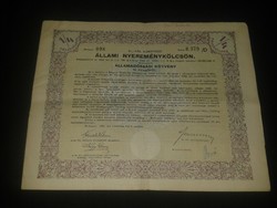 1939 State prize loan/public debt bond (with coupons)