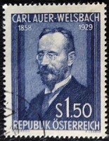 A1006p /  Ausztria 1954 Dr. Carl Auer welsbachi báró kémikus  bélyeg pecsételt