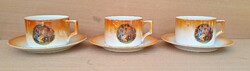 Shield seal hinged Zsolnay teacup + saucer