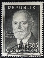 A1031p /  Ausztria 1957 Theodor Körner  bélyeg pecsételt