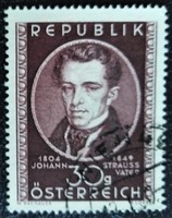 A942p /  Ausztria 1949 Johann Strauß zeneszerző bélyeg pecsételt