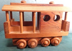 Wooden tram car: San Francisco model / approx. 315 grams, 17x13x7 cm. Marked product!