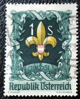 A966p /  Ausztria 1951 Cserkész Világtalálkozó bélyeg pecsételt