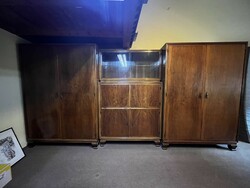 Cherry wood cabinet and showcase, artificial furniture made by a carpenter