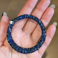 Good price! Original swarovski turquoise/royal blue shard spiral bracelet