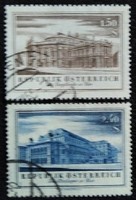 A1020-1p /  Ausztria 1955 A Burg Színház és az Állami Operaház újranyitása bélyegsor pecsételt
