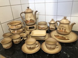 Hollóházi handmade brown ceramic set