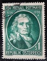 A1007p /  Ausztria 1954 Michael Rottmayer von Rosenbrunn festő  bélyeg pecsételt