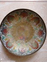 Peacock copper bowl, 20 cm in diameter