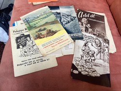 Old paper rarity 1950s propaganda leaflets 4 pcs