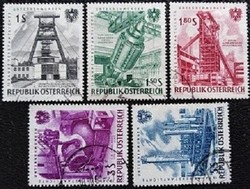 A1092-6p /  Ausztria 1961 Az államosított ipar bélyegsor pecsételt