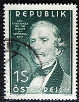 A971p /  Ausztria 1952 Karl Ritter von Ghega bélyeg pecsételt