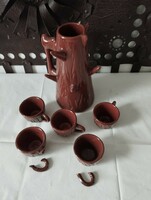 Ceramic coffee pot with cups