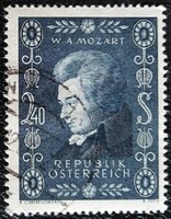 A1024p /  Ausztria 1956 Wolfgang Amadeus Mozart bélyeg pecsételt