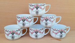Art Nouveau pink porcelain cup set