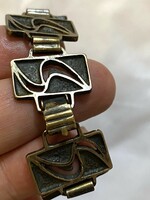 Retro bronze women's bracelet bijoux decorated with geometric shapes