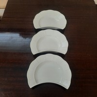3 White Herend porcelain bone plates, bone plates
