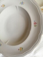 Pair of Zsolnay soup plates with scattered flowers