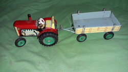 Vintage k.D.N Czech sheet metal 1:25 tractor works with zetor trailer no key 32 cm according to the pictures