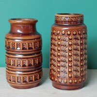Vintage Scheurich német kerámia vázák Inka Motívumos