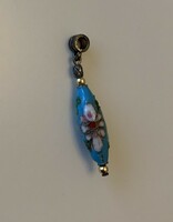 Delicate blue enamel aperture enamel fire enamel hanging pendant