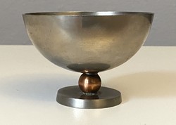 Metal jewelry tray with base, industrial art design decorative object