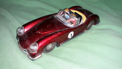 Vintage Chinese sheet metal jaguar cabrio with flywheel with 2 drivers 20 cm according to the pictures