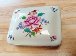 Herendi virágmintás porcelán bonbonier