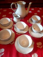 White Zsolnay tea set with gilded edges