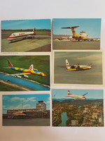 Set of 6 retro airplane postcards. 19.