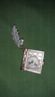 Antique Budapest small copper book with dusty photos, mounted on a badge, as shown in the pictures