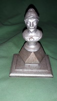 Antique aluminum mini statue of Pericles bust with pedestal 9x5 xp the statue is 6 cm according to the pictures