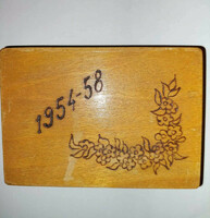 Old, vintage souvenir wooden box with flower pattern 1954-1958 (even with free delivery)