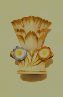 Herendi porcelán Viktória mintás lepkés kis váza 65mm (sérült)