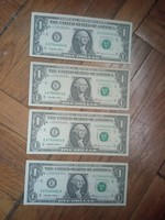 4db sorszám követő 1 USA dollár UNC "E" Richmond Virginiai 1999-es sorozat