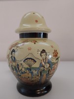Art deco style porcelain lamp, oriental pattern, scented lamp with geishas