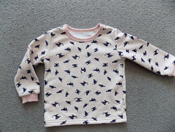 Girly cotton sweater with kitten pattern, size 86