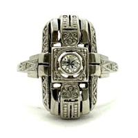 Art deco ring with diamonds