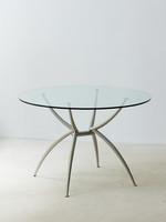Calligaris glass and metal dining table from Italy