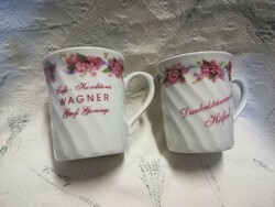 Pair of porcelain mugs