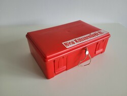 Old retro unopened car first aid box with leaded rescue box accessories