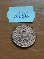 Brazil brasil 5 centavos 2010 steel copper joaquim josé da silva xavier 1286