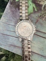 19 Cm stainless steel wristwatch, faultless, solid in all places of stones