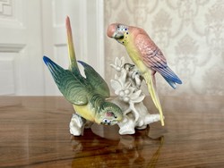 Pair of Ens porcelain parrots