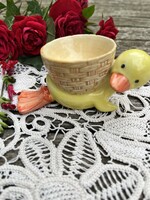 Russ cute porcelain duckling with basket egg holder﻿