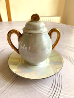 Sugar bowl with iridescent ears