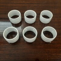 6 white Herend porcelain napkin rings