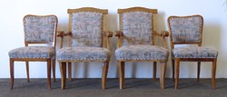 1R459 old reupholstered seating set chair and armchair pair