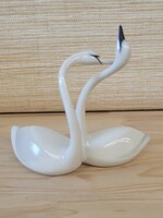 Budapest porcelain factory art deco pair of swans