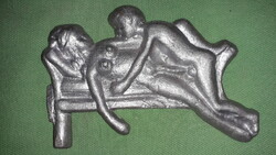 Régi erotikus fém tábla - antik görög váza rajz repro - 10 x 12 cm képek szerint
